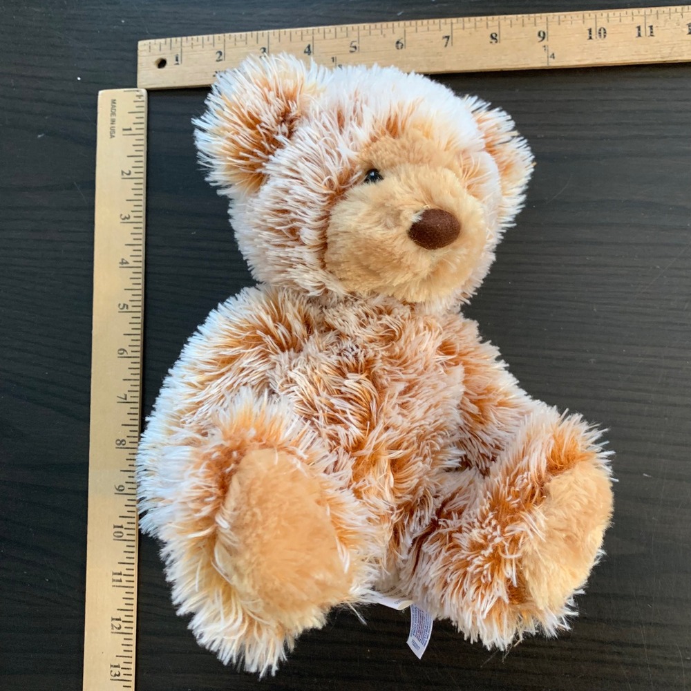 Aurora Plush Shaggy Teddy Bear Orange Cream Two Tone Stuffed Animal 10 Inch